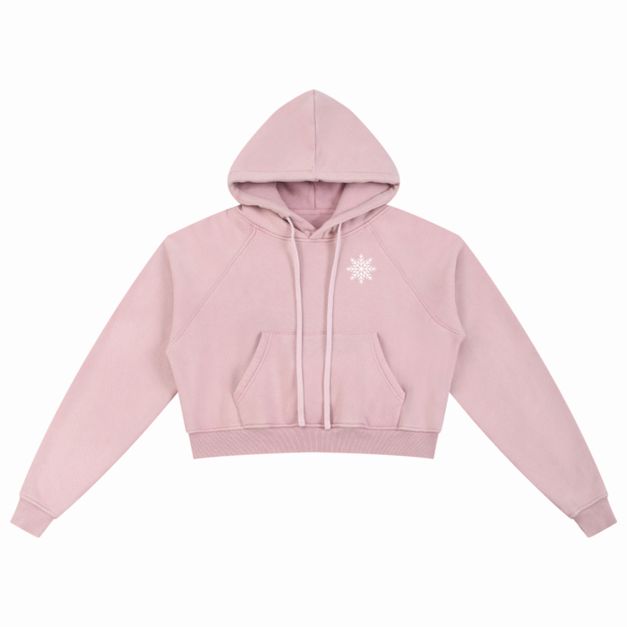 'Snowfall' Cropped Hoodie - Image 3