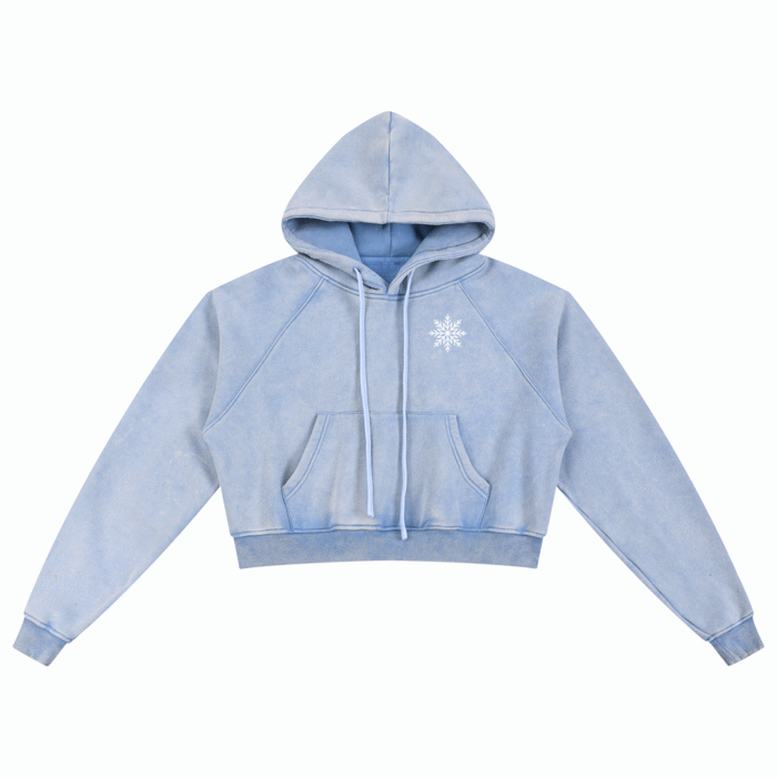 'Snowfall' Cropped Hoodie - Image 5